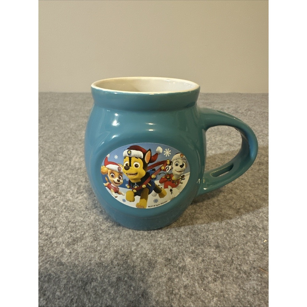 2018 Spin Master Paw Patrol Holiday Hot Cocoa-Coffee Mug Cup Blue - No Spoon